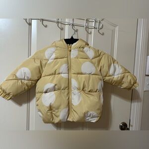 Zara Kids butter yellow and white Puffer Jacket